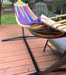 RelaxMax™ – Kit de 8 Hamaca Tela algodón Premium Tropical con Soporte de Acero y Ultra Confort